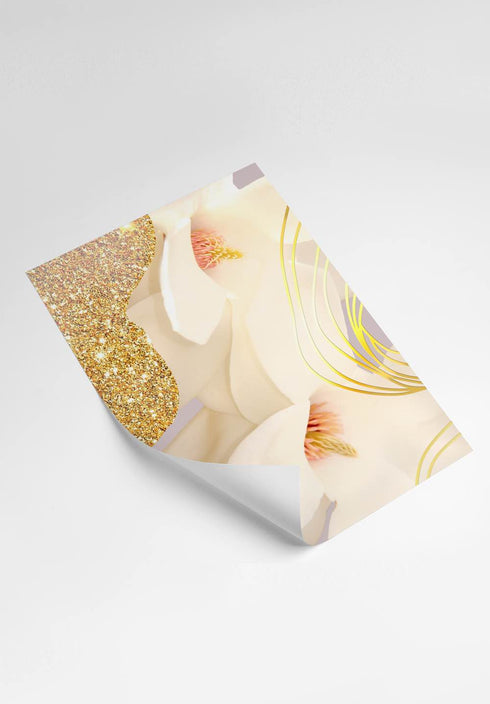 Linee Magnolia Oro Reale Set Di 2 Poster 50x70cm